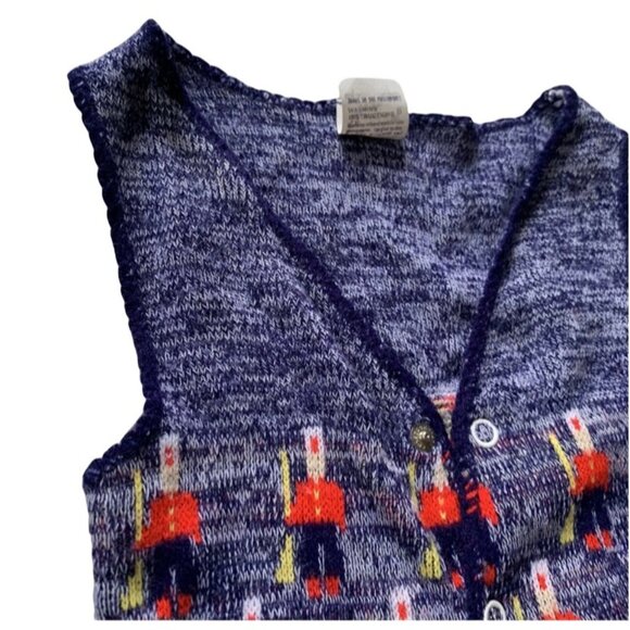 Vintage Cozy Knit Toy Soldier Romper 12 Months - Picture 4 of 6